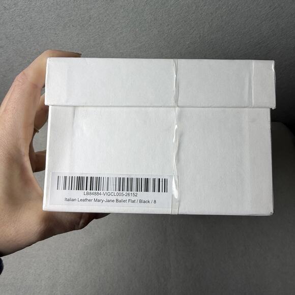 Quince Italian Leather Mary-Jane Ballet Flat Black Shoes Women's US 8 - Picture 6 of 6